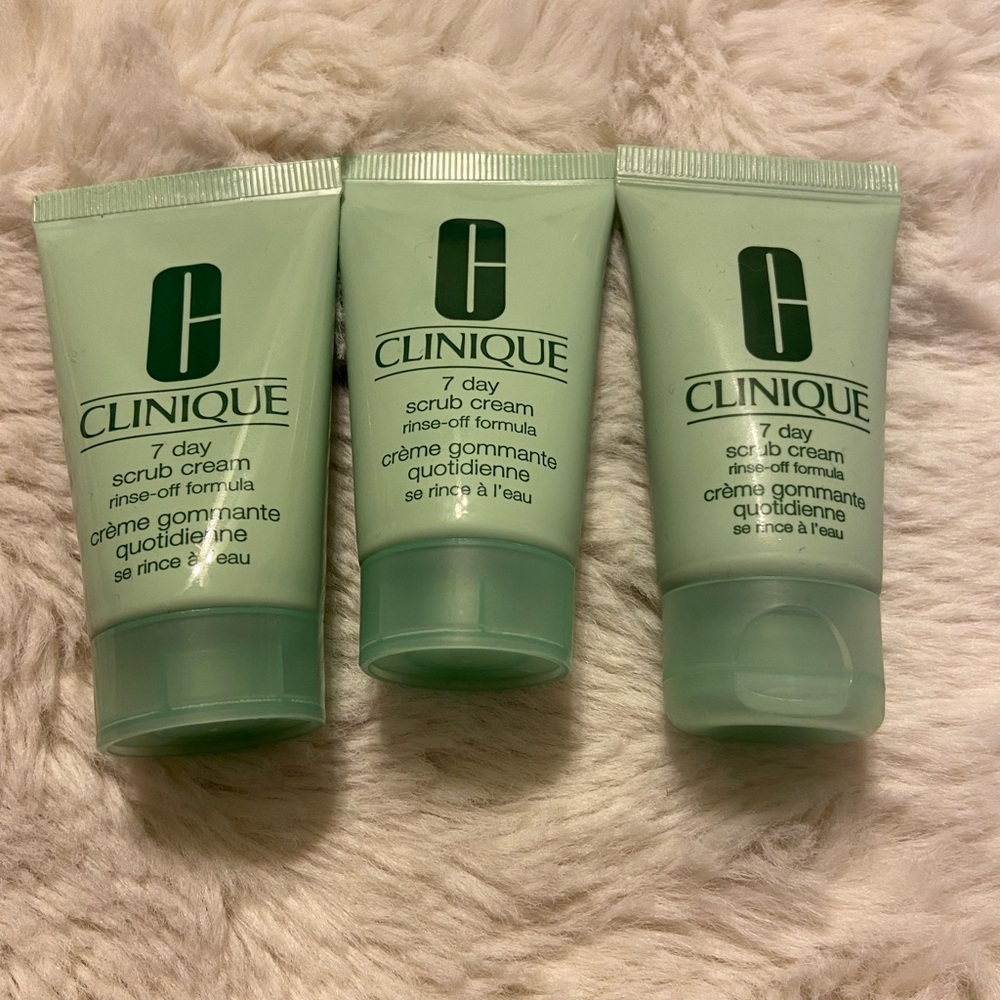 New bundle of 3 Clinique 7-day scrub rinse off formula 1fl oz x 3 deluxe sample - Picture 1 of 5